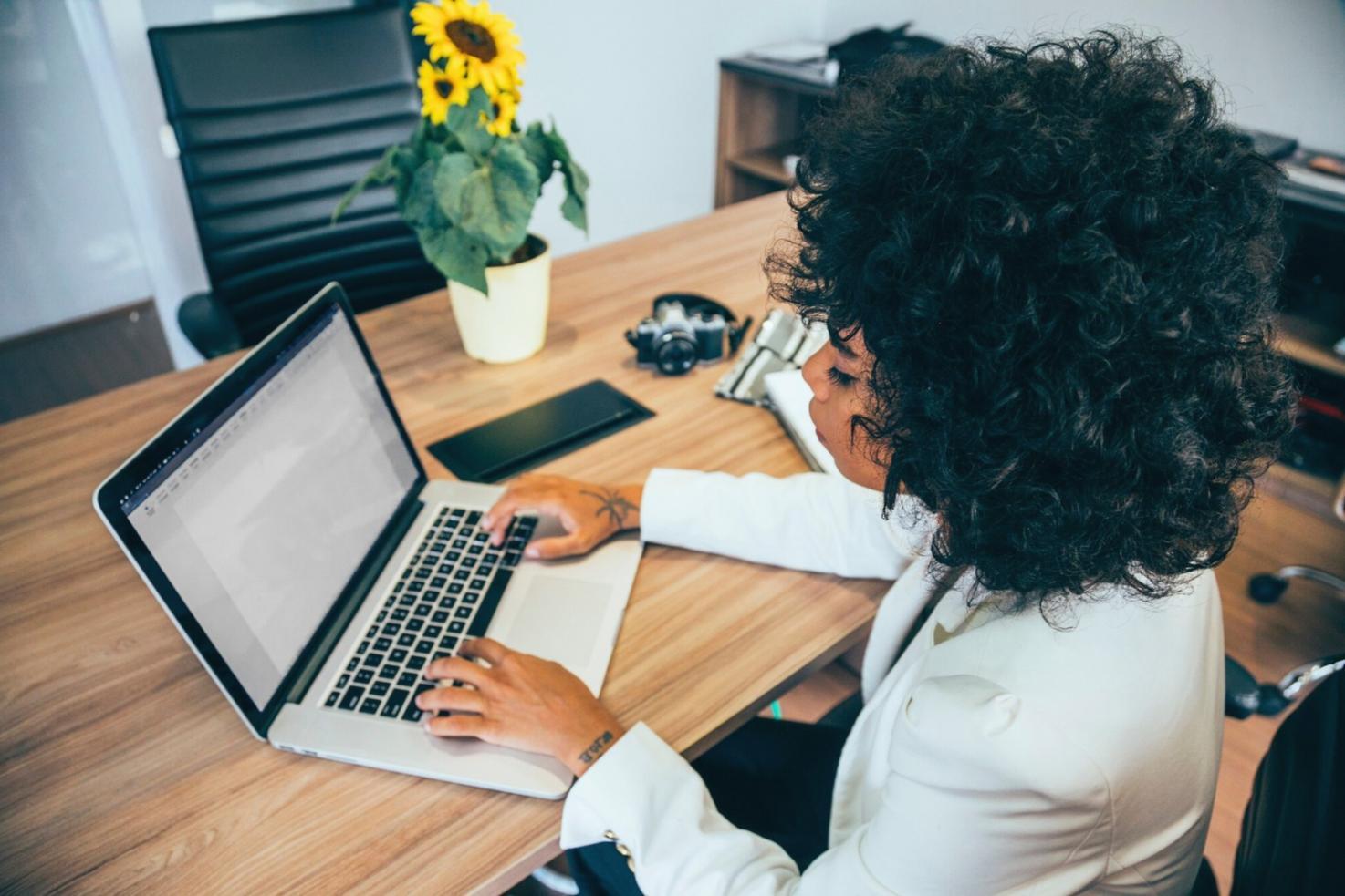 Financial planning workspace with documents and charts